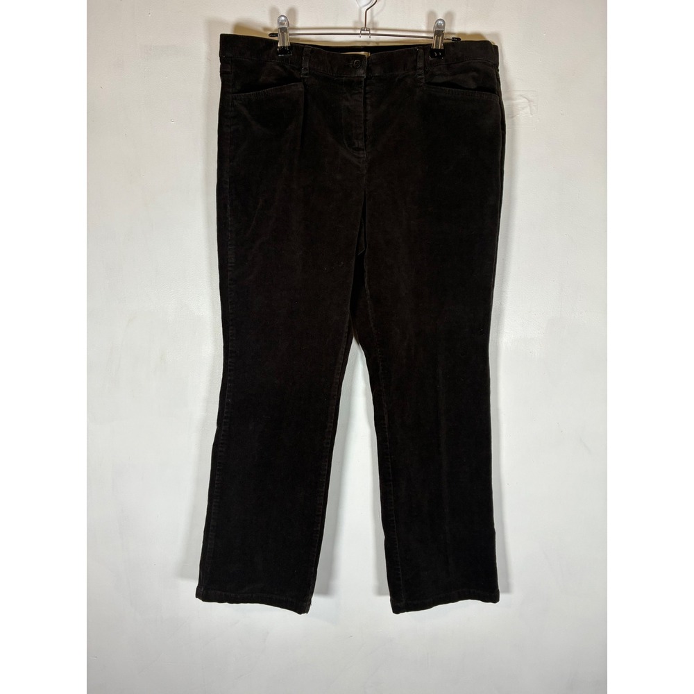 Orvis Women's 14 Dark Brown Corduroy Pants Straight Leg Stretch